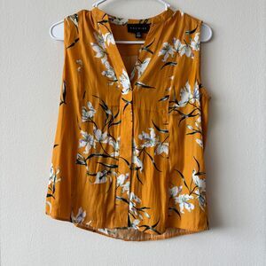 Premise Yellow Floral Sleeveless Blouse - Size Small